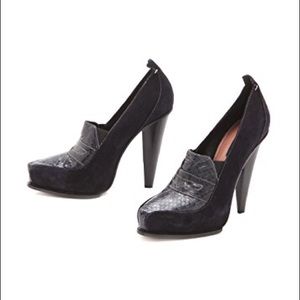 NWB Derek Lam Delana Navy Loafer Pumps Sz 6.5